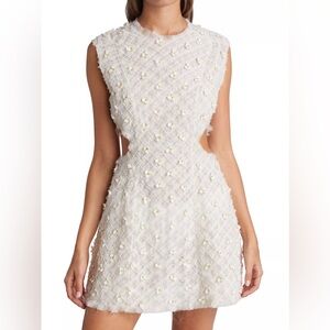 NWOT AJE White Beaded & Floral Embellished Mini Dress Size AU 8 / US2-4